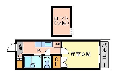 拡大写真：守口市大久保町５丁目 2階208の間取り