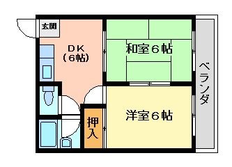 拡大写真：門真市中町 3階302の間取り