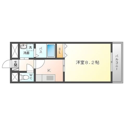 拡大写真:アンプルールクラージュ アミティエ 2階202の間取り