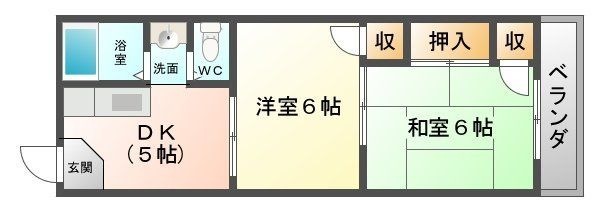 拡大写真:門真市速見町 2階203の間取り