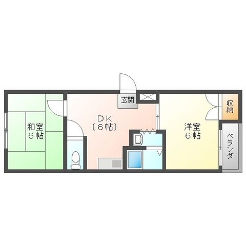 拡大写真:南紀マンション 4階402の間取り