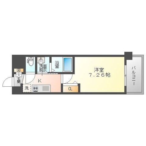 拡大写真：Luxe門真 4階303の間取り