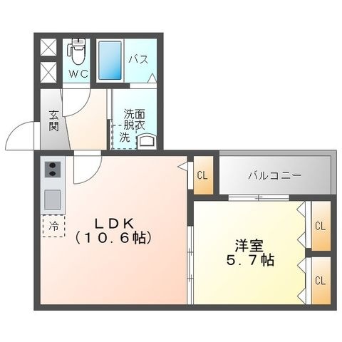 拡大写真:グランシールⅢ番館 2階201の間取り