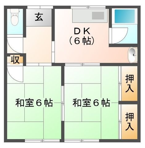 拡大写真:諫早市小船越町 2階7の間取り