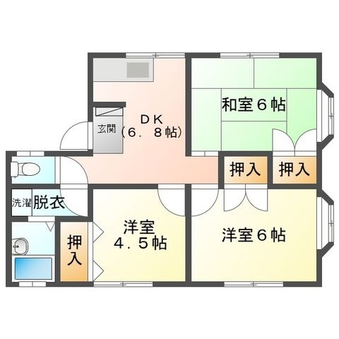 拡大写真:諫早市高来町小峰 2階201の間取り