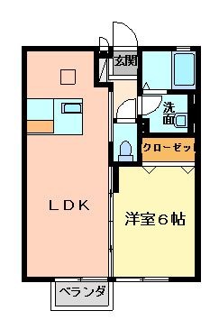 拡大写真：クレールヒルズＡ 1階101の間取り