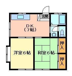 拡大写真：カーサ クヴィエAB 1階B102の間取り