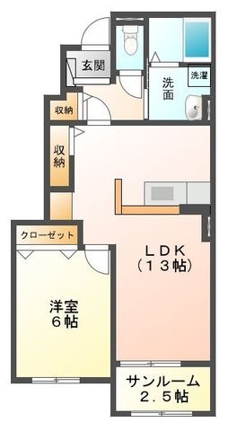 拡大写真:テ・ルサーマDE 1階D102の間取り