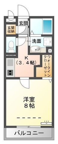 拡大写真：オペラハウス宮子 2階208の間取り
