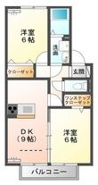 写真:ダイヤモンドAB 1階B102の間取図