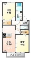 写真:ダイヤモンドAB 1階B105の間取図