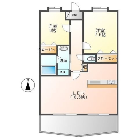 拡大写真:クレイン小塙Ⅱ 4階402の間取り