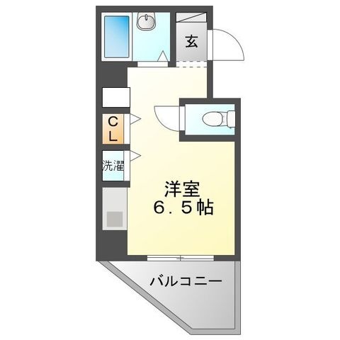 拡大写真:YKハイツ松の内 2階201の間取り