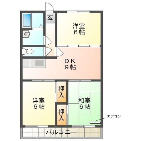 拡大写真:サンルミナス 3階306の間取り