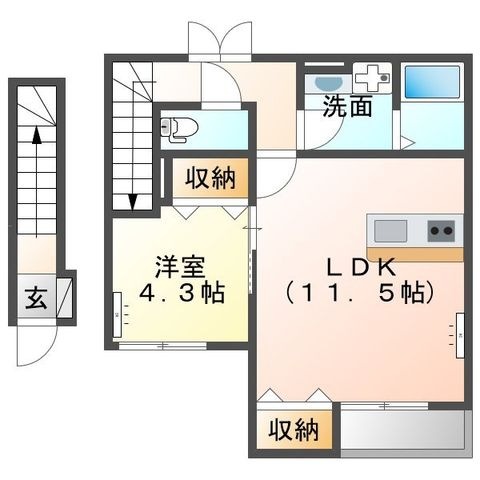 拡大写真:本庄市日の出2丁目 2階202の間取り