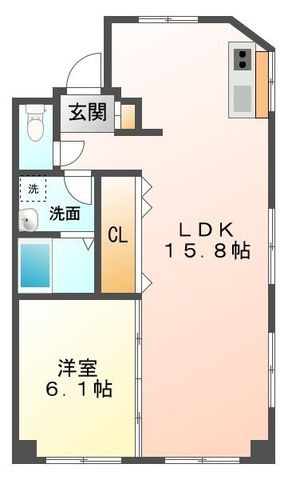 拡大写真:シャトータカラ 4階407の間取り