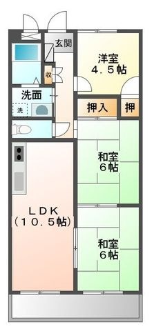 拡大写真:第2吉田ビル 3階503の間取り