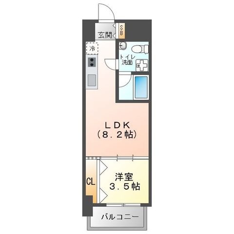 拡大写真:吹田市垂水町1丁目 9階902の間取り