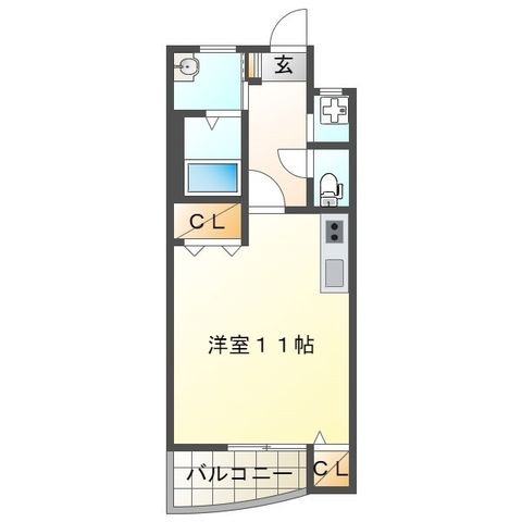 拡大写真:吹田市江坂町1丁目 3階313の間取り