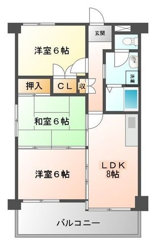 拡大写真:吹田市江坂町1丁目 3階304の間取り