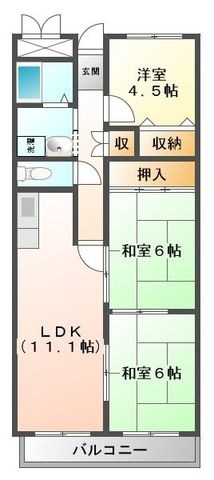 拡大写真:吹田市江坂町1丁目 7階705の間取り