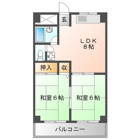 拡大写真:吹田市江坂町1丁目 5階504の間取り