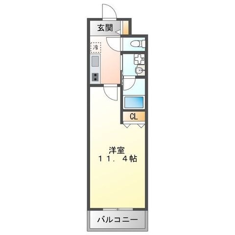 拡大写真:吹田市江坂町1丁目 2階205の間取り