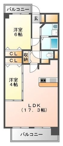 拡大写真：ロイヤルカーサ江坂東 6階601の間取り