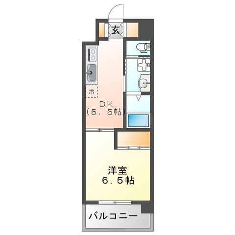 拡大写真:吹田市江坂町1丁目 4階406の間取り