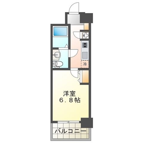 拡大写真:吹田市江坂町2丁目 14階1407の間取り