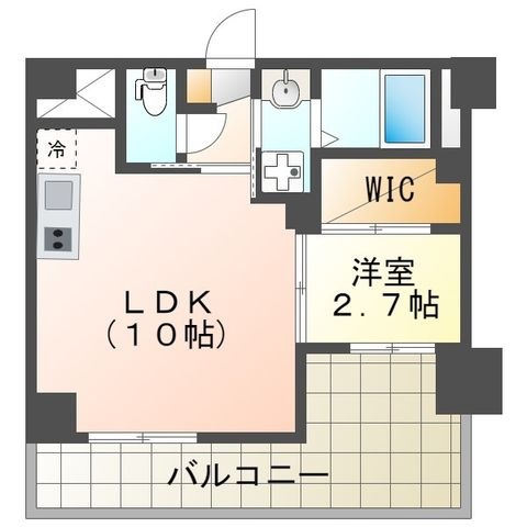 拡大写真:吹田市江坂町2丁目 5階505の間取り