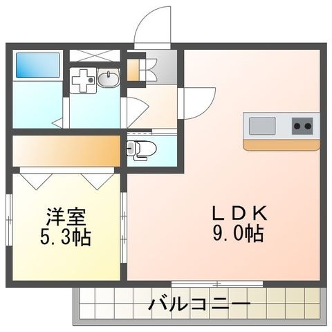 拡大写真：吹田市山手町２丁目 204の間取り