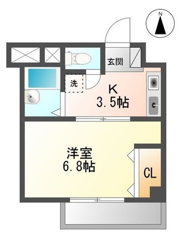 拡大写真:エステイト山城 2階201の間取り