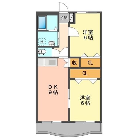 拡大写真:盛岡市津志田町2丁目 2階201の間取り