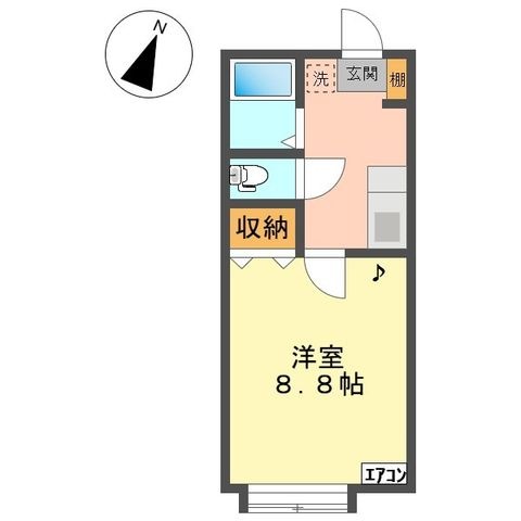 拡大写真:盛岡市西下台町 1階105の間取り