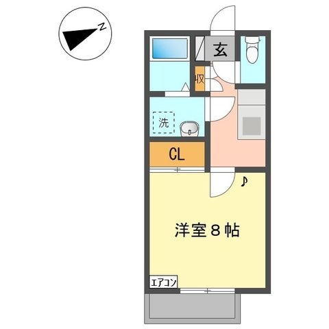 拡大写真:盛岡市北天昌寺町 2階202の間取り