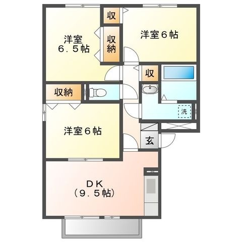 拡大写真:セジュール今 C 3階1の間取り