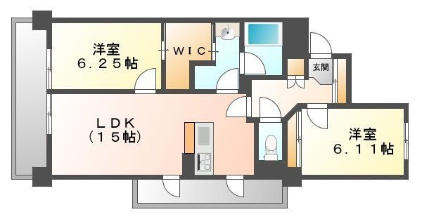 拡大写真：カサ・セグーラ幸町 4階03の間取り