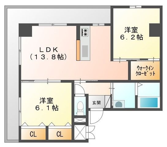 拡大写真:ヴィオーラ中山下 4階03の間取り