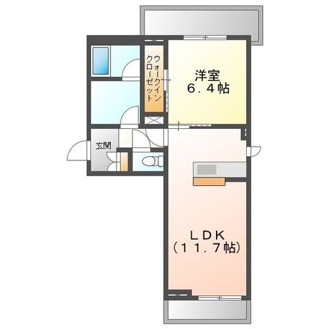 拡大写真:ベレオ今 2階01の間取り