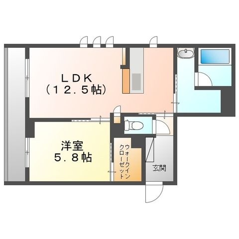 拡大写真:オースピシャス大安寺 2階05の間取り
