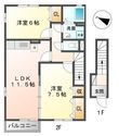 セジュール櫻C棟の間取図