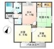 タウンヒルズDOI A棟の間取図