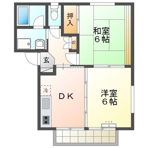 拡大写真:サニーデイズ 2階201の間取り