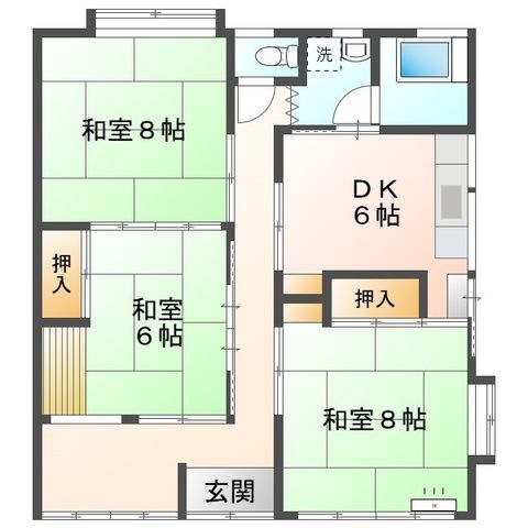 拡大写真:山崎町貸家 1階1の間取り