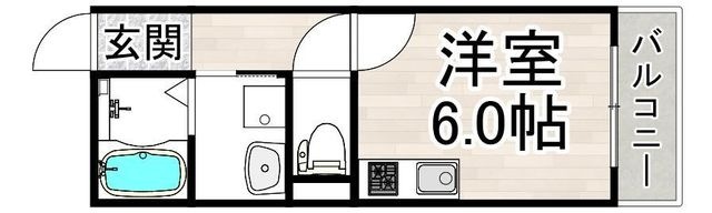 拡大写真:CASADIA南塚口 1階102の間取り