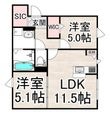 写真:ユアメゾン富松 1階101の間取図