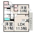 写真:ユアメゾン富松 3階301の間取図