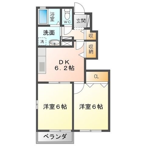 拡大写真:カルトナージュ 1階101の間取り