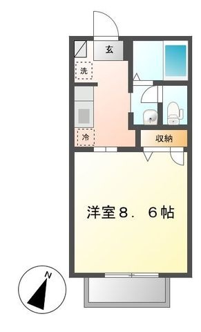 拡大写真:シャーメゾン坂井町 1階102の間取り